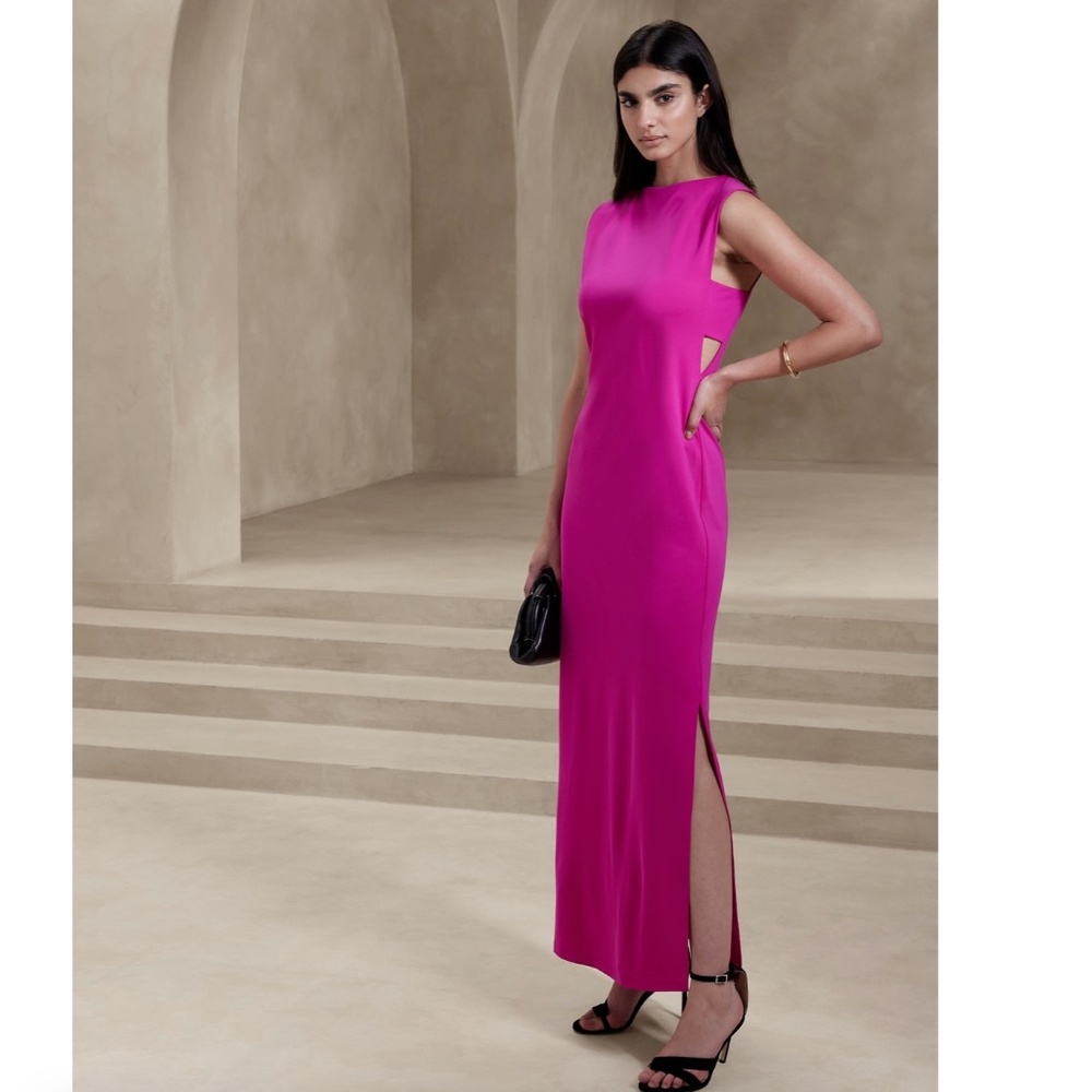 BANANA REPUBLIC ROCHELLE MAXI DRESS PINK SIZE 4